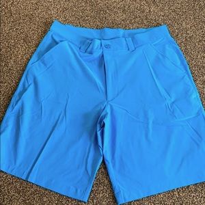 Blue golf shorts